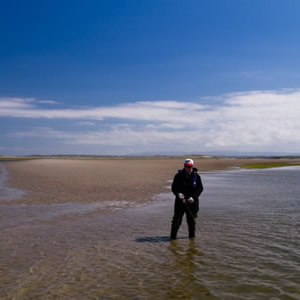 Sometimes it's nice to leave the boat for a while and fish from the beach. June 2011.