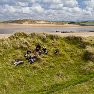 A group of anglers enjoying lunch on Bartragh on a beautiful day. May 2014.